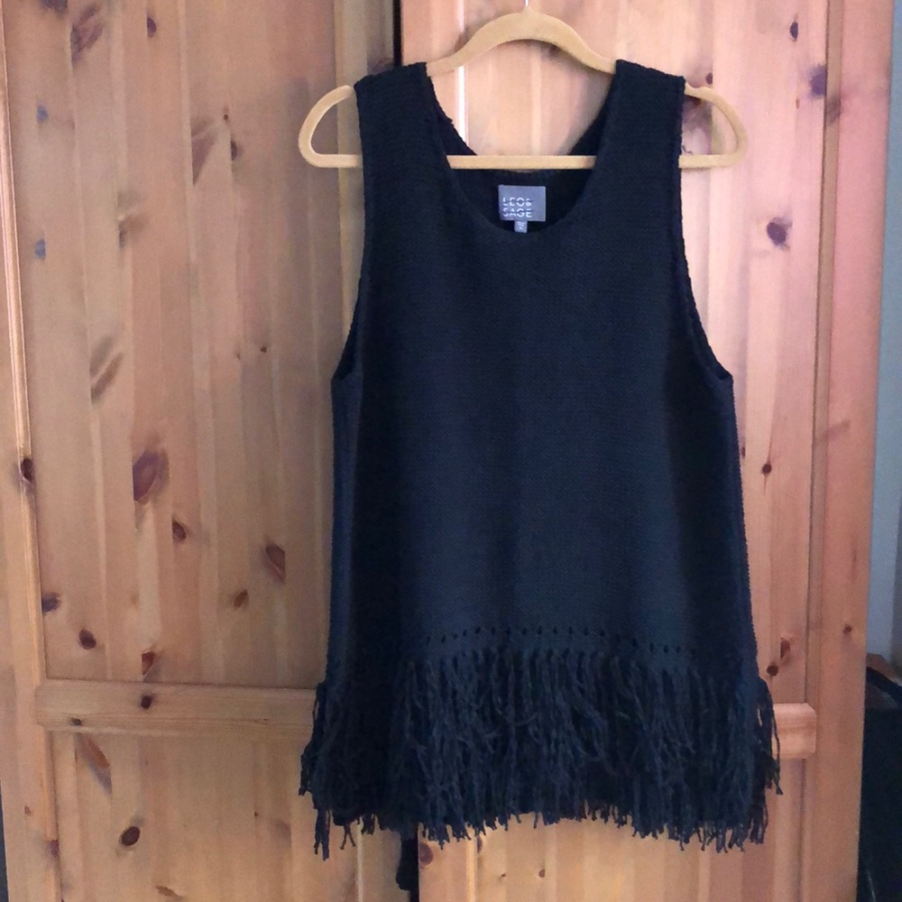 Leo & Sage knit tunic vest black like new XL